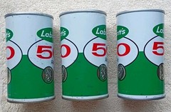 3 LABATT’S 50 ALE EMPTY BEER CANS STRAIGHT STEEL VINTAGE CANADA