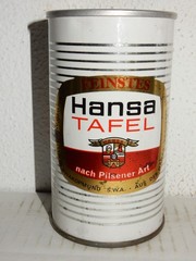 HANSA TAFEL Straight Steel Beer can from SOUTH AFRICA (340ml) Empty Beercan
