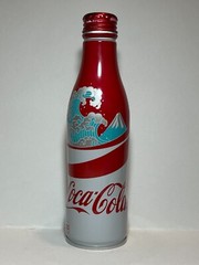 Empty coca cola coke Can JAPAN Tsunami Mt.Fuji Fujisan Japanese 2023 bottle