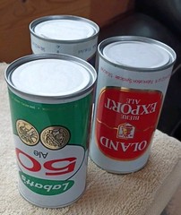 3 VINTAGE DIFFERENT CANADIAN EMPTY BEER CANS – SCHOONER – OLAND – LABATT’S 50