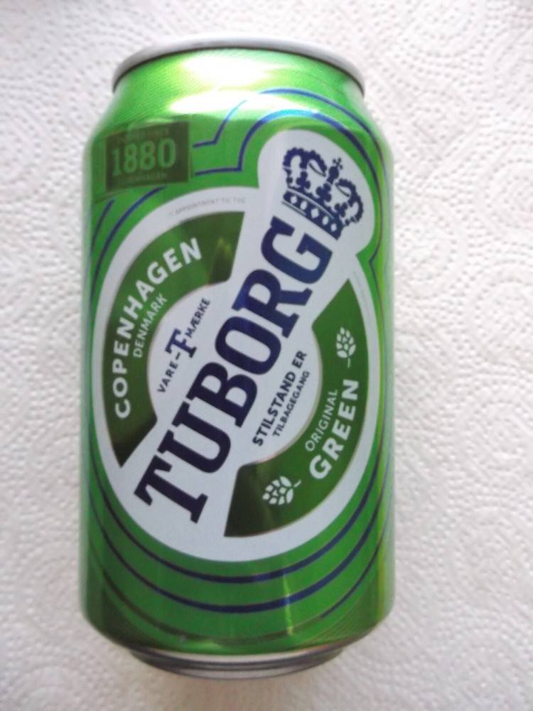 TUBORG GREEN from POLAND for ITALY 2024 empty beer can 330ml top opened