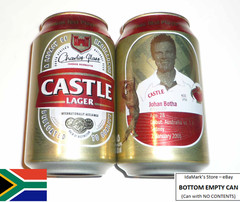 EMPTY – CASTLE LAGER BEER can SOUTH AFRICA Cricket BOTHA New Proteas 2011 ZA