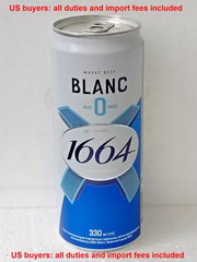 Empty Beer Can KRONENBOURG 1664 BLANC Alcohol Free 330 ml. Ukraine 2025 Open!