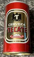 Tecate Cerveza Straight steel Beer Can Monterrey Mexico