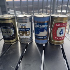 Vintage Canadian Beer Cans – 4 Pack Molsen Export-Kokanee-Labatt’s Brandor