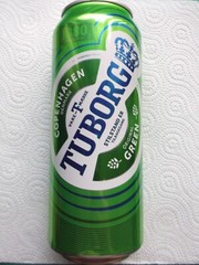 TUBORG GREEN 500ml from POLAND 2025 empty beer can top opened