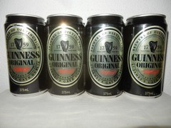 4 GUINNESS POSTERS Beer cans from AUSTRALIA (375ml) Empty Beercan !!