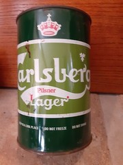 RARE VINTAGE CARLSBERG PILSNER LAGER 2.22 Liters BEER CAN EMPTY (NO Dents Good+)
