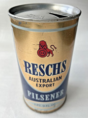 Large RESCHS AUSTRALIAN EXPORT PILSENER Pull Tab steel beer can. AUSTRALIA