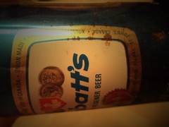 LABATT’S BLEU BIERE BEER 12 OZ STRAIGHT EDGE STEEL CAN 9 CITIES CANADA CIRCLES
