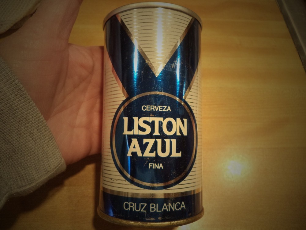 LISTON AZUL STRAIGHT EDGE BEER CAN CERVECERA CRUZ BLANCA SA CIUDAD JUAREZ MEXICO