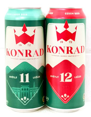 Konrad Empty Beer Cans 500ml Czech Republic 2025-2026 Bottom Open Set of 2 pcs.