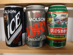 Canadian Beer Can Molson DRY, ICE, Old Style Football Can