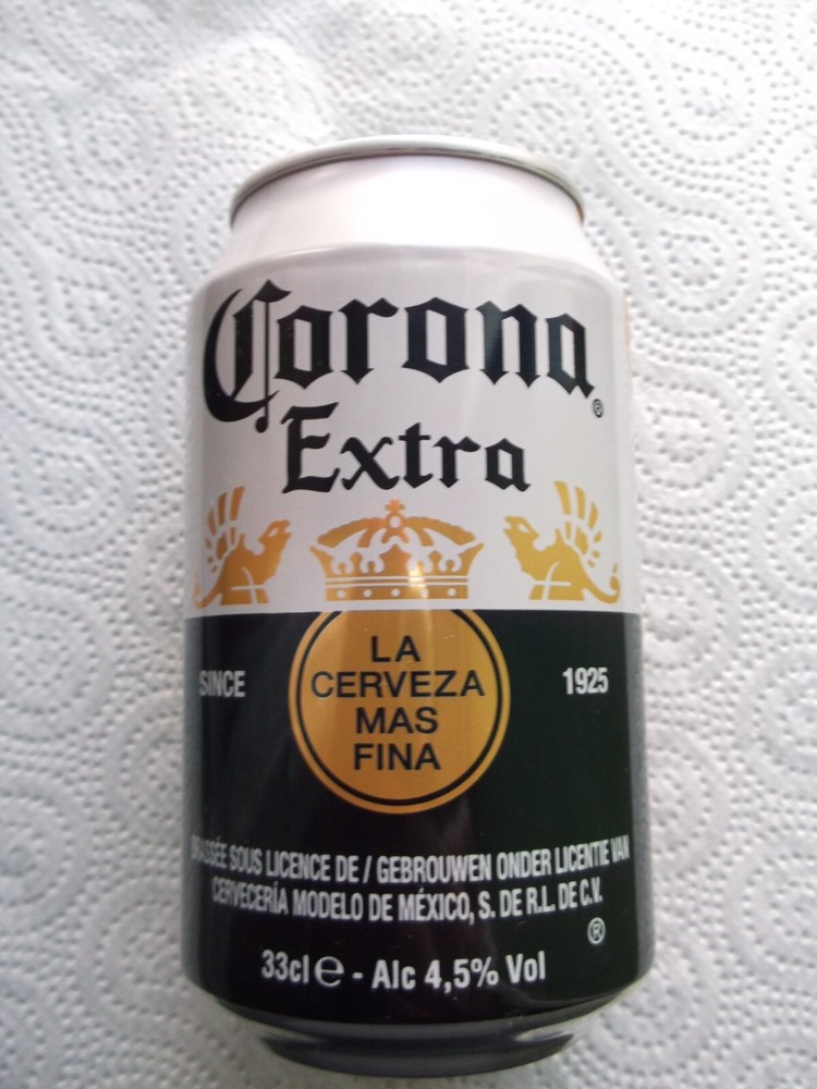 CORONA EXTRA from BELGIUM 2025 empty beer can 330ml top opened