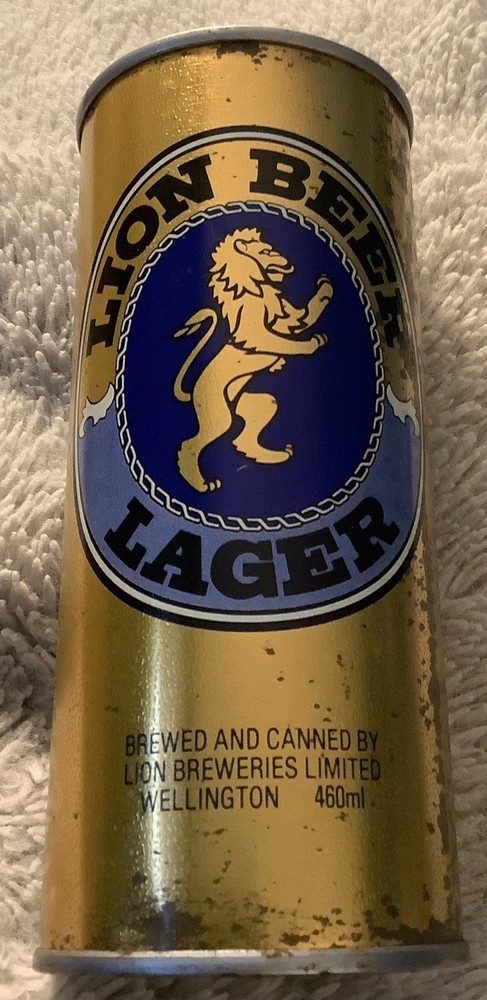 Lion Beer Lager Textured 460 ml Beer Can Lion Breweries Wellington New ZEALAND