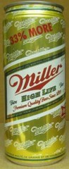 MILLER HIGH LIFE BEER 33% MORE 33% DE PLUS 473ml CAN Carling O’Keefe CANADA gd.1
