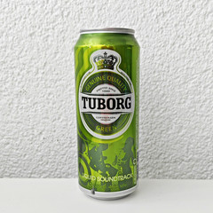 Empty 2012 Edition Tuborg Green Beer can; 500 ml/16.9 fl oz; TOP opened (Serbia)