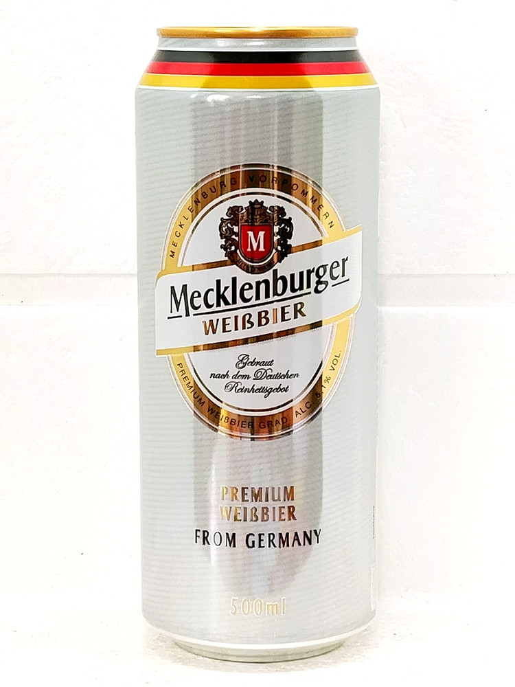 Mecklenburger Weissbier Empty Beer Can 500ml Germany 2025 Bottom Open