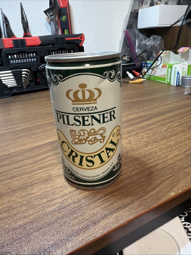 EMPTY CRISTAL PILSENER collectable 350ml beer can from Chile