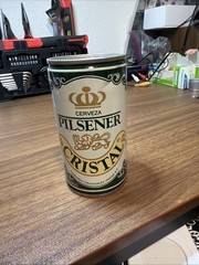 EMPTY CRISTAL PILSENER collectable 350ml beer can from Chile