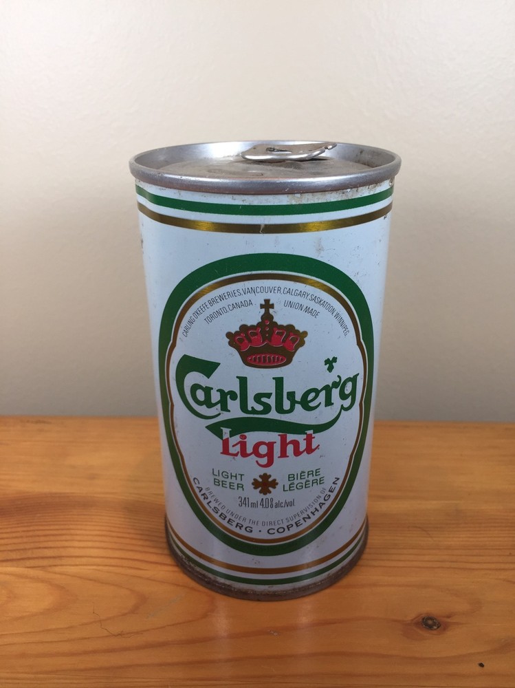 Vintage Beer Can Carlsberg Light Canada Copenhagen Carling O’keefe Pull Tab Brew