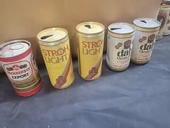 5 Stroh Henninger Dab Original/Pils/Export Vintage Beer Can Lot Germany EMPTY