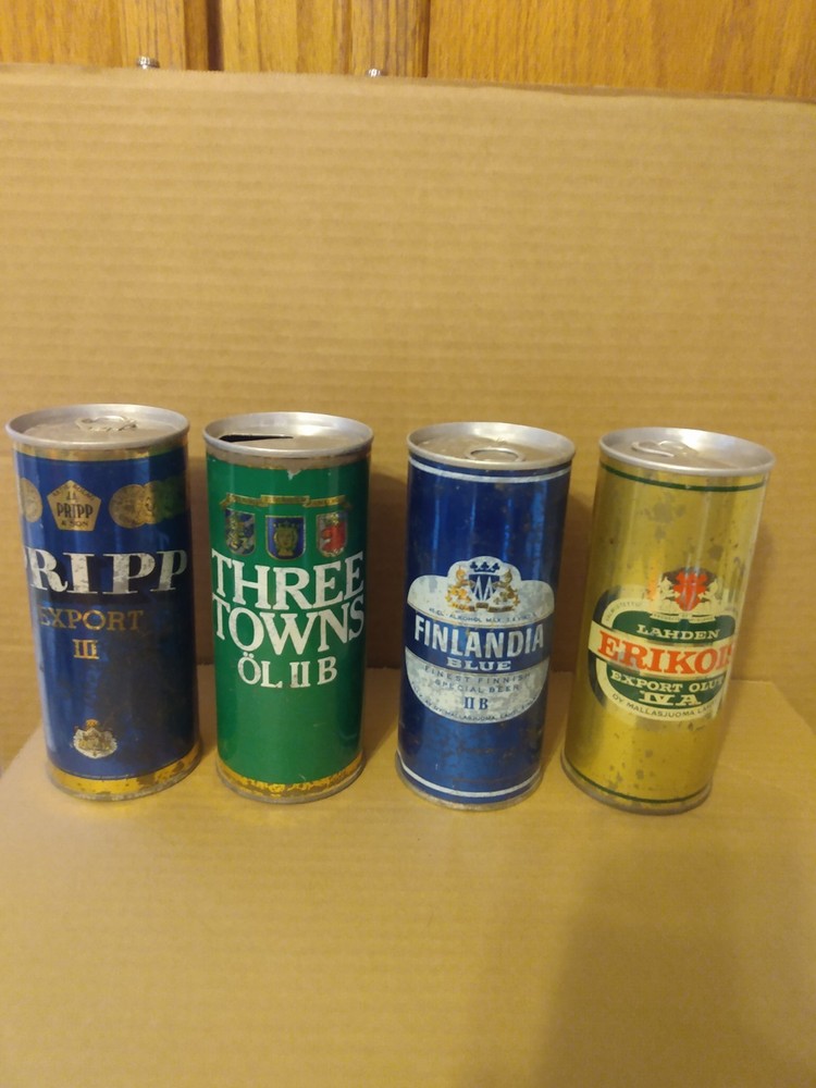 4 Different 16 Oz Foreign International Old Beer Cans