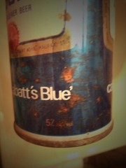 LABATT’S BLEU BIERE BEER 12 OZ STRAIGHT EDGE STEEL CAN 9 CITIES CANADA CIRCLES
