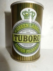 TUBORG Green Label Straight Steel Beer can from DENMARK (27,5cl) Empty Beercan !