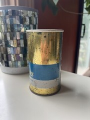 Old Vienna Beer Can Empty 12 Oz Straight Steel Flat Top Imported to Buffalo NY
