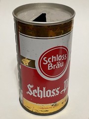 Schloss Pils empty beer can, straight steel, Germany, OI on lid