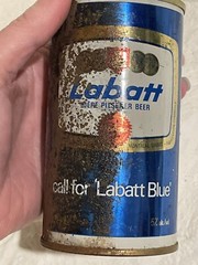 Rare LABATT Pilsner Blue Empty 12oz Beer Can – Steel Pull Tab Intact Wide Seam