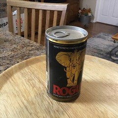 ROGUE MALT STRENGTHEND 12 OZ ROUND EDGE STEEL BEER CAN SOUTH AFRICAN BREWERIES