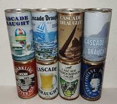 EMPTY Nice set 8 Australian beer cans from Cascade Draught SSteel 370ml