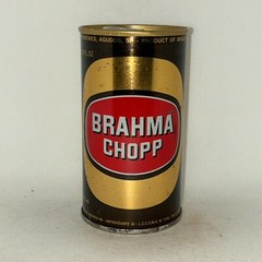 Brahma Chopp beer can, bottom opened, Brazil