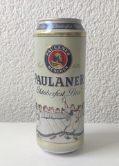 Empty 2014 Ed Paulaner Oktoberfest Beer can; 500 ml – TOP opened (Germany)