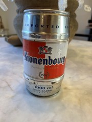 Vintage Kronenbourg 1664 Mini Keg Can 1L Metal Beer Barrel France