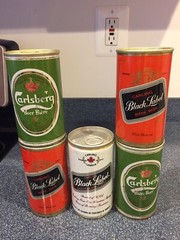 Lot Of 5 Beer Canadian Cans-3 Carling,2 Carlsberg-4 Steel,1 Aluminum