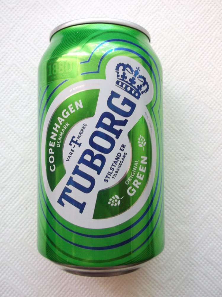TUBORG GREEN from POLAND 2023 empty beer can 330ml top opened