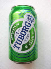 TUBORG GREEN from POLAND 2023 empty beer can 330ml top opened