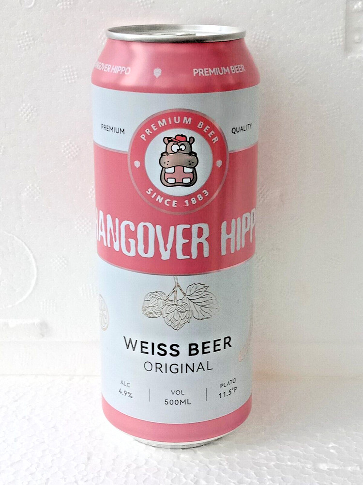 HANGOVER HIPPO Empty Beer Сan 500ml Obolon Ukraine Export 2025 Bottom Open