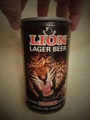 LION LAGER BEER 11.5 OZ ROUND EDGE STEEL CAN SOUTH AFRICAN WILD LIFE SERIES #3
