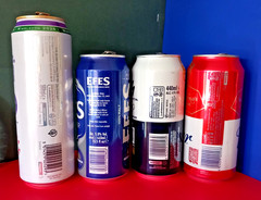 x4 EMPTY BEER CANS WIMBLEDON 26, EFES, CORONA OLYMPIC, BUDWEISER FOOTBALL CUP 26