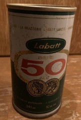 LABATT BIERE 50 ALE 12 OZ STRAIGHT EDGE STEEL BEER CAN Canada. AD