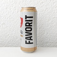 Empty 2025 Favorit Lager Beer can; 500 ml/16.9 fl oz; BOTTOM (Istria, Croatia)