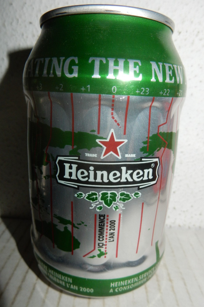 2000 MILLENNIUM Planner HEINEKEN Shaped Beer can from FRANCE (330ml) Empty !!