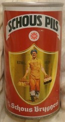 Schous Pils Beer Can – Norway – Steel – 12 Ounce – Late 1960’s – Early 1970’s