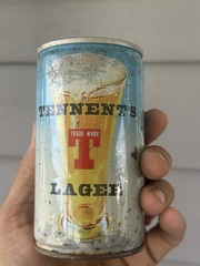 TENNENT’S LAGER ROUND EDGE STEEL BEER CAN SCOTLAND 333 ML VICKY IN THE WOODS