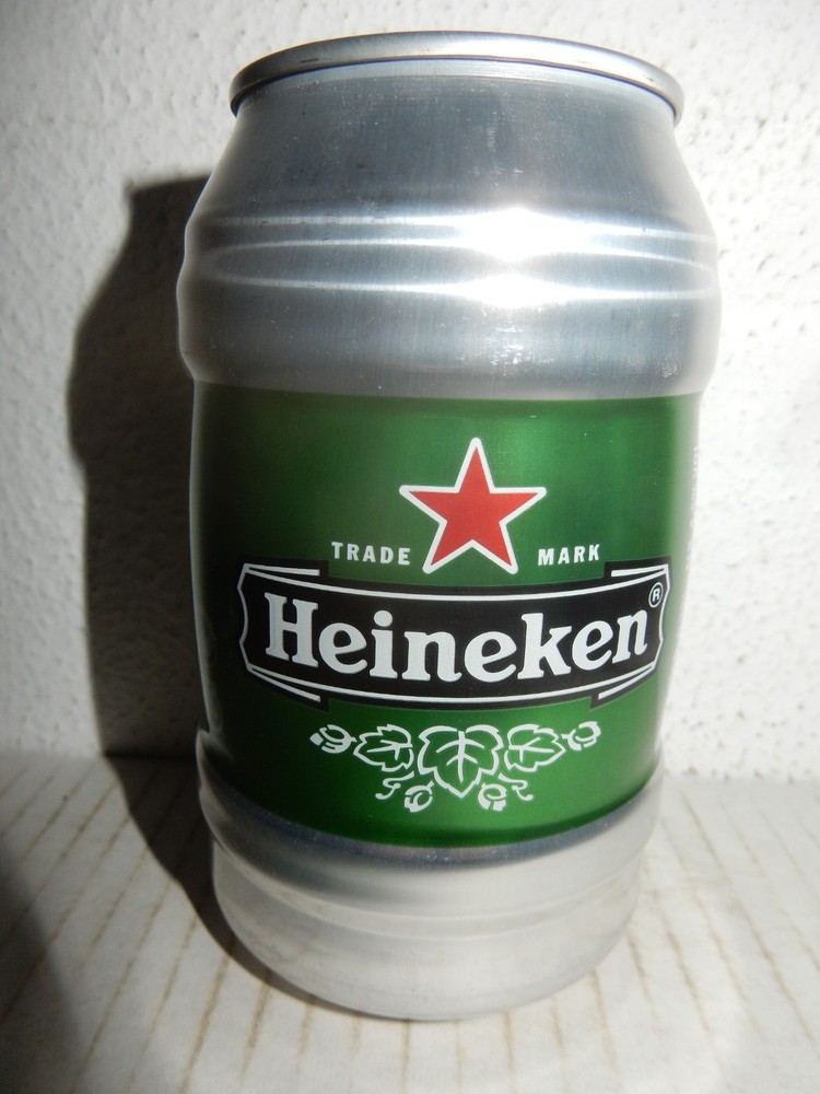 HEINEKEN Barrel shaped Beer Can from HOLLAND for NORWAY (330 ml) Empty Beercan !