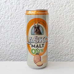 Empty 2025 Laško Pineapple Malt 0.0% Beer can; 330 ml/11.2 fl oz (Slovenia)